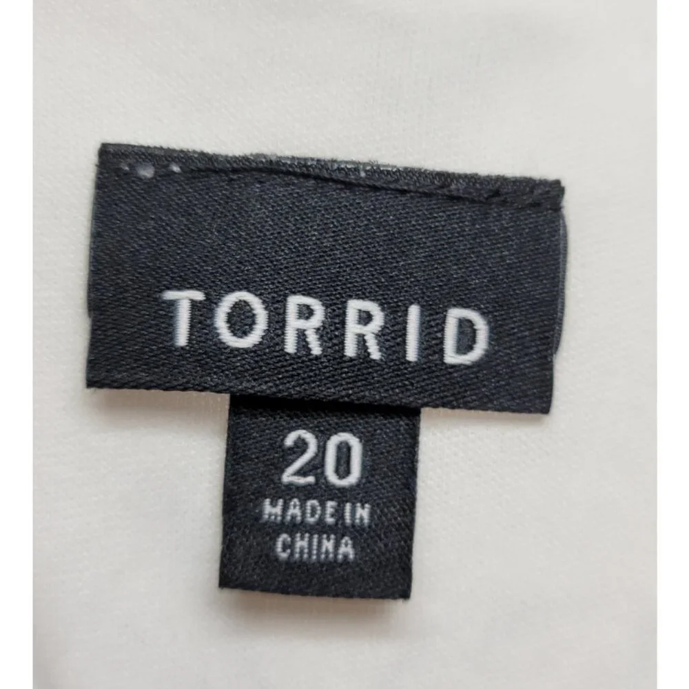 Torrid White Floral Chiffon Square Neck Skater Dress 20 - Picture 8 of 10